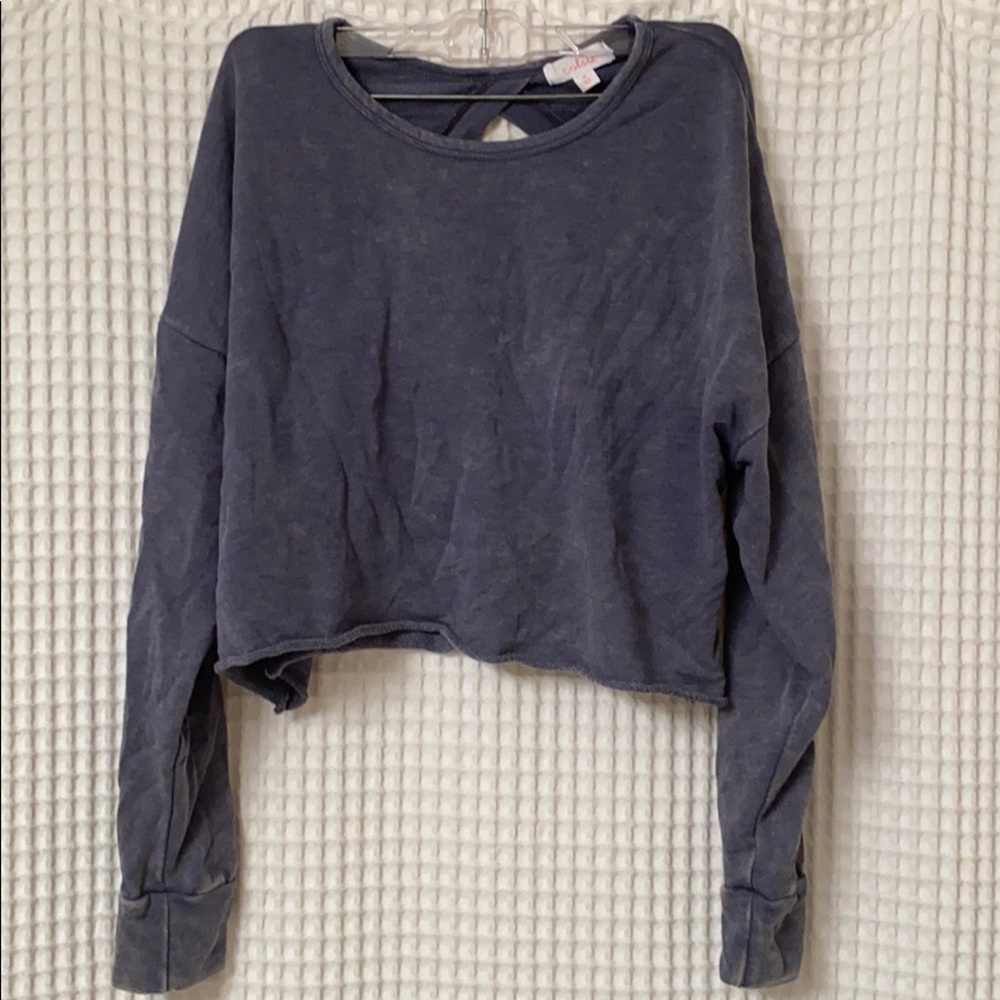 Navy Cropped Calsie Top